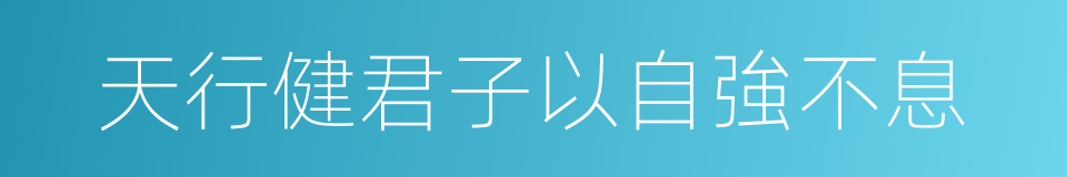 天行健君子以自強不息的同義詞