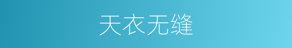 天衣无缝的意思