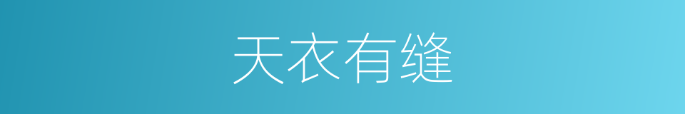 天衣有缝的同义词