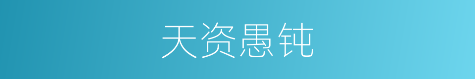 天资愚钝的同义词