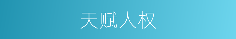 天赋人权的同义词