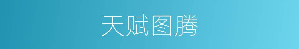 天赋图腾的同义词