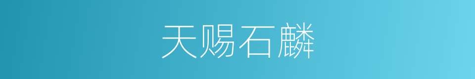 天赐石麟的同义词