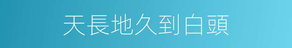 天長地久到白頭的同義詞