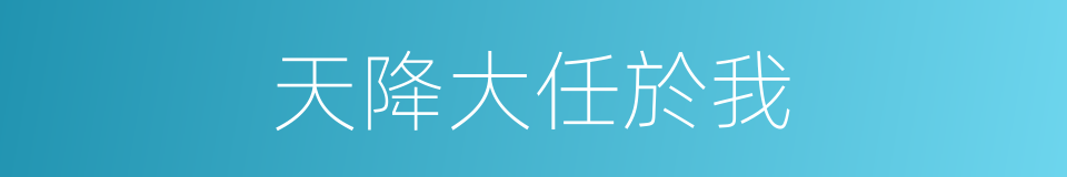天降大任於我的同義詞