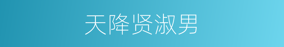 天降贤淑男的同义词