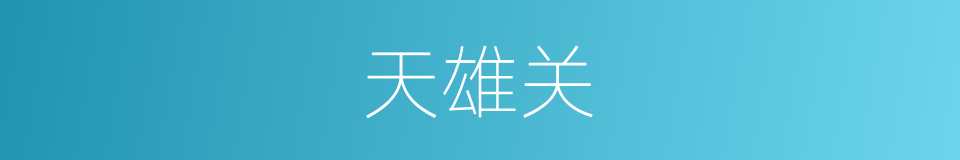 天雄关的同义词