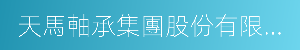 天馬軸承集團股份有限公司的同義詞
