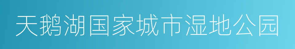 天鹅湖国家城市湿地公园的同义词