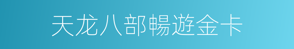 天龙八部暢遊金卡的同義詞