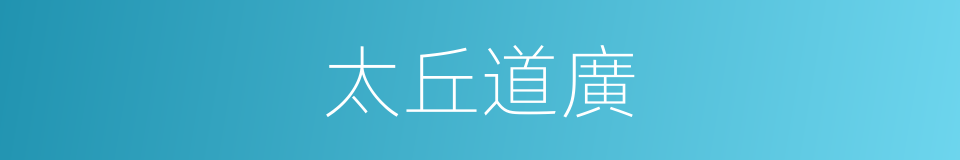 太丘道廣的意思