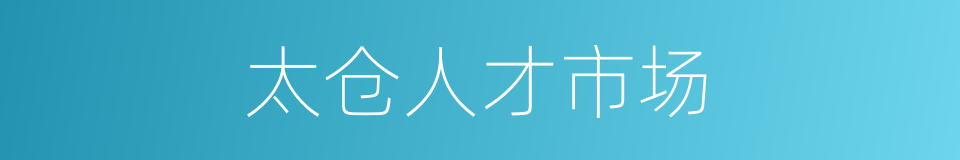 太仓人才市场的同义词