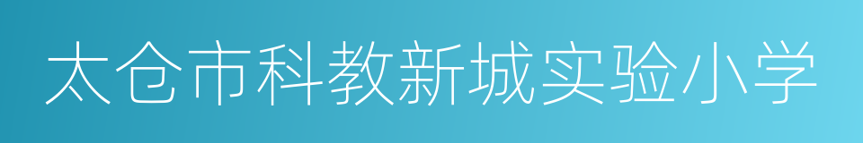 太仓市科教新城实验小学的同义词