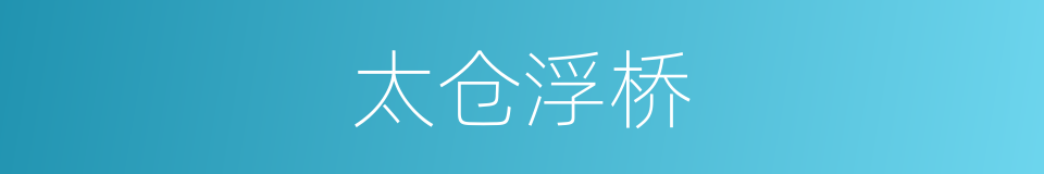 太仓浮桥的同义词