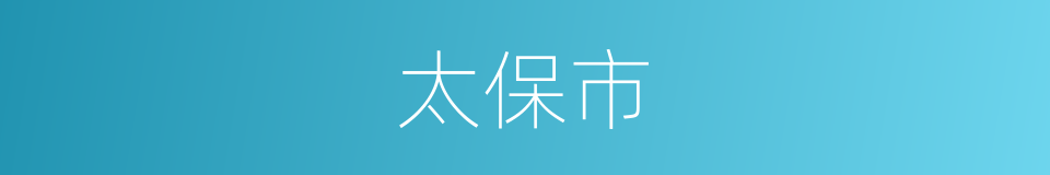 太保市的同义词