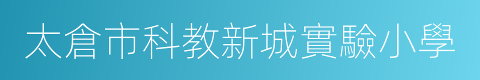 太倉市科教新城實驗小學的同義詞