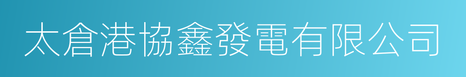 太倉港協鑫發電有限公司的同義詞