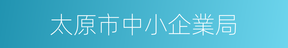 太原市中小企業局的同義詞