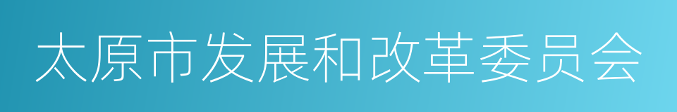 太原市发展和改革委员会的同义词