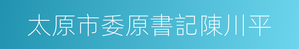 太原市委原書記陳川平的同義詞