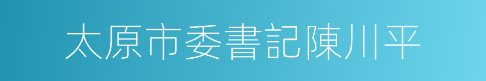 太原市委書記陳川平的同義詞