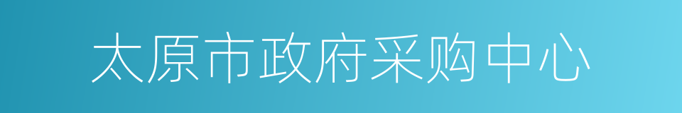 太原市政府采购中心的同义词