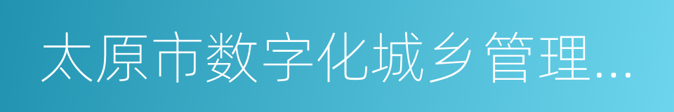 太原市数字化城乡管理指挥中心的同义词