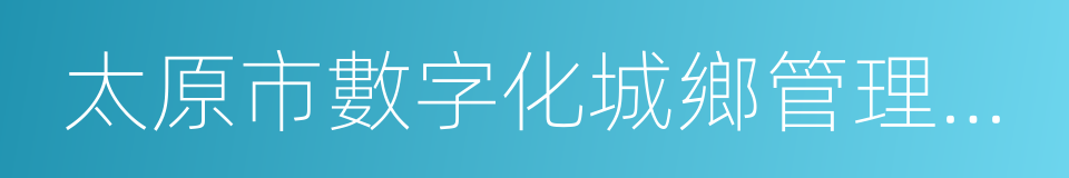 太原市數字化城鄉管理指揮中心的同義詞