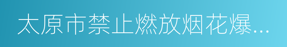 太原市禁止燃放烟花爆竹的规定的同义词