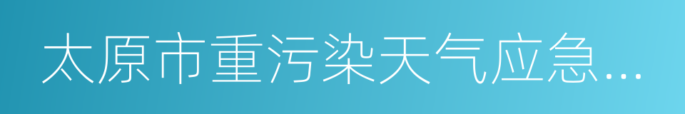 太原市重污染天气应急预案的同义词