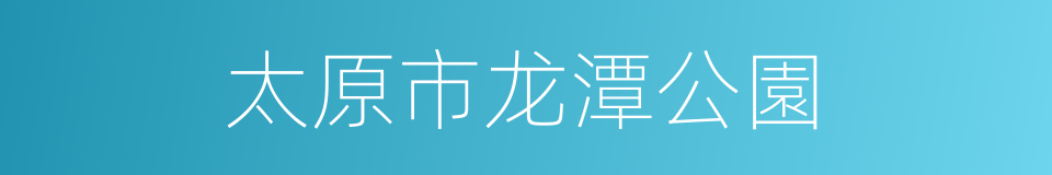太原市龙潭公園的同義詞