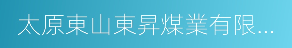 太原東山東昇煤業有限公司的同義詞