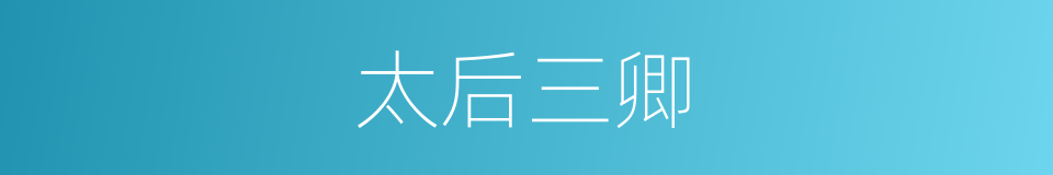 太后三卿的同义词