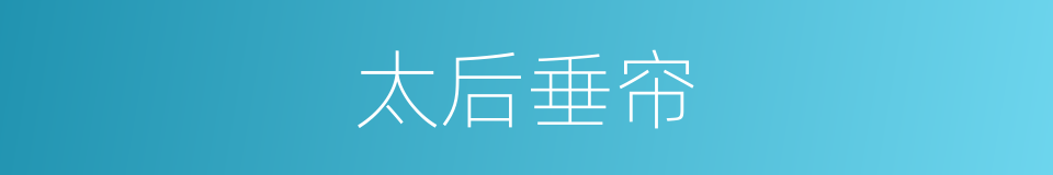 太后垂帘的同义词