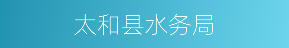 太和县水务局的同义词