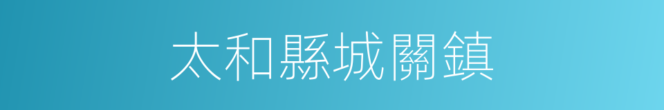 太和縣城關鎮的同義詞
