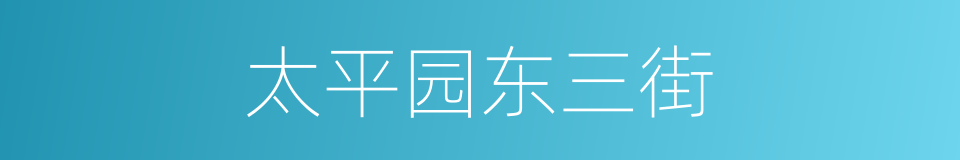 太平园东三街的同义词