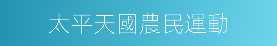 太平天國農民運動的同義詞