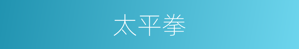 太平拳的同义词