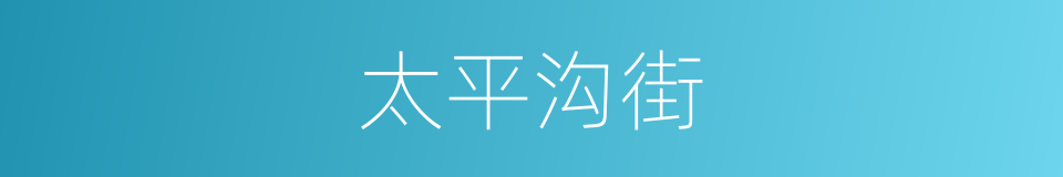 太平沟街的同义词