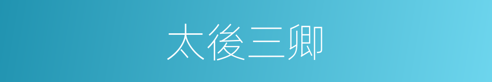 太後三卿的同義詞