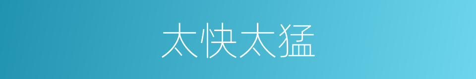 太快太猛的同义词