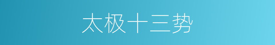 太极十三势的同义词