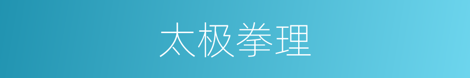 太极拳理的同义词