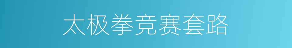 太极拳竞赛套路的同义词