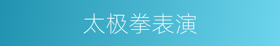 太极拳表演的同义词