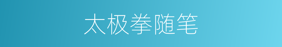 太极拳随笔的同义词