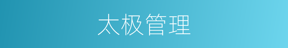 太极管理的同义词