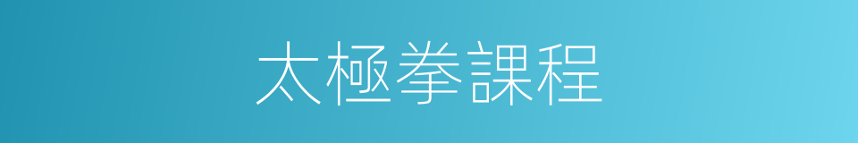 太極拳課程的同義詞