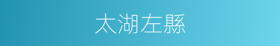 太湖左縣的同義詞
